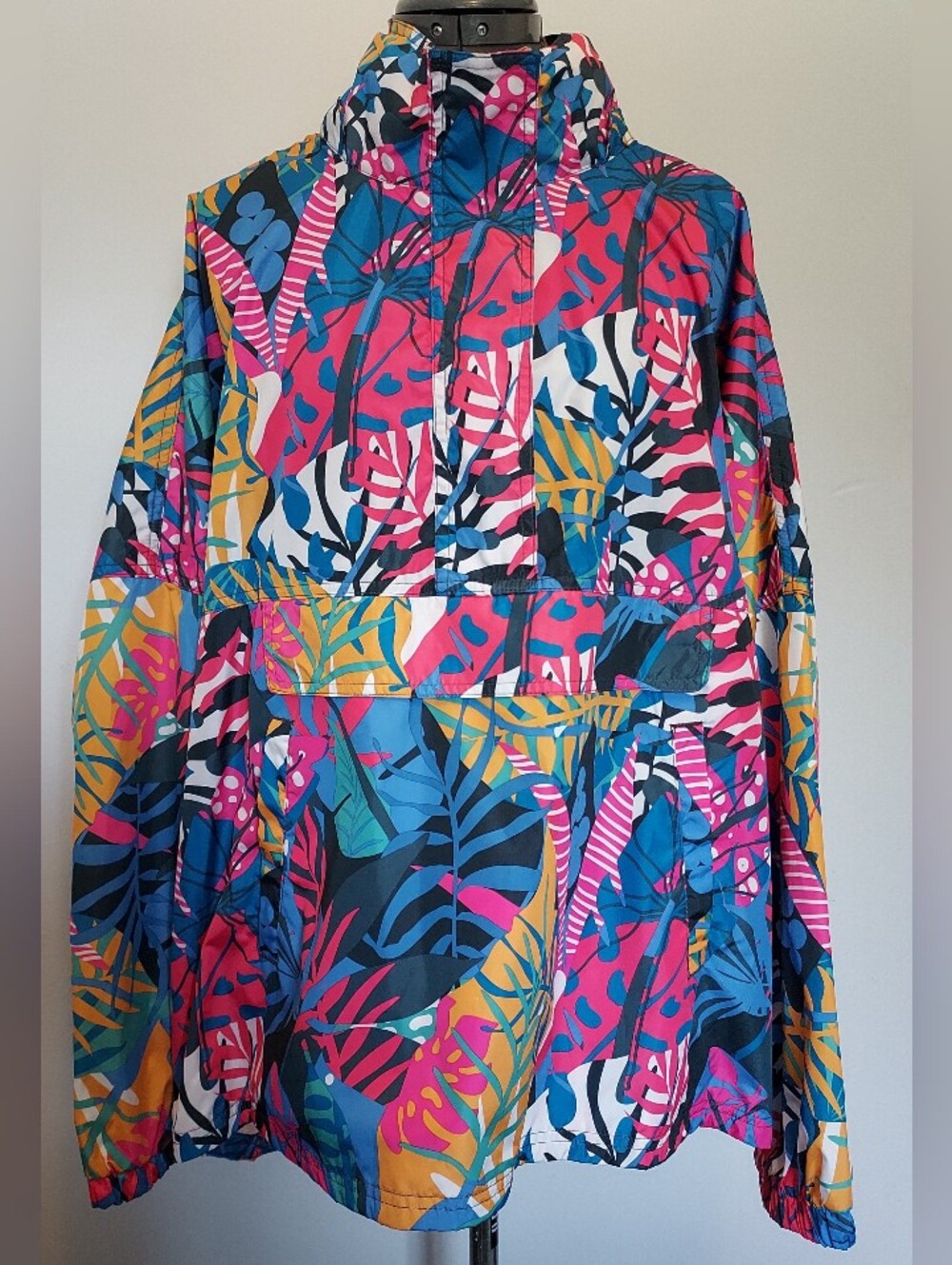 Lauren James Vibrant Tropical Print Windbreaker Jacket - Multicolor
